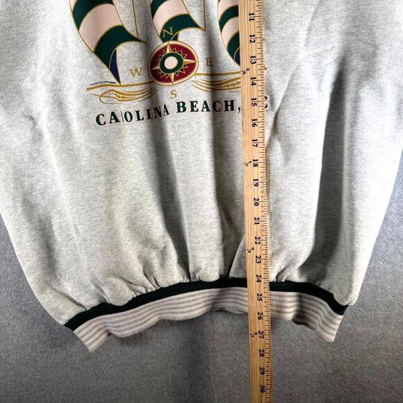 Vintage ESY Built to Last Sweatshirt Mens L/XL Gray Carolina Beach, NC Crew Neck - Picture 4 of 8